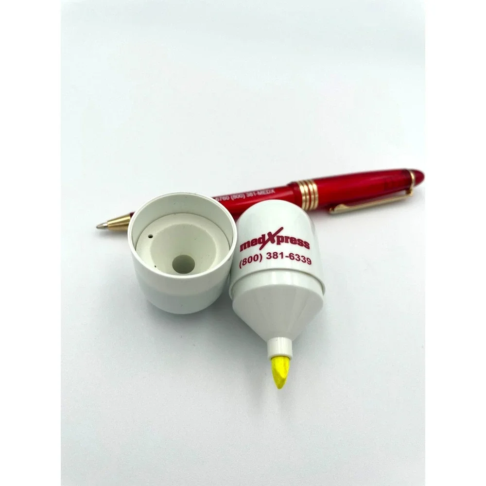 MedXPress Drug Rep Promo Pen & Capsule Highlighter Set Medical Advertising Red